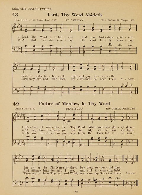 Junior Church School Hymnal: for use in the junior section of the church school, in the home, and in junior congragations (Teacher