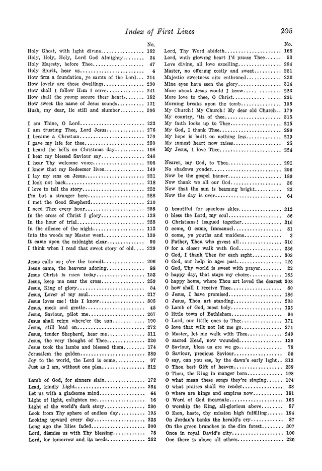 The Junior Hymnal, Containing Sunday School and Luther League Liturgy and Hymns for the Sunday School page 295