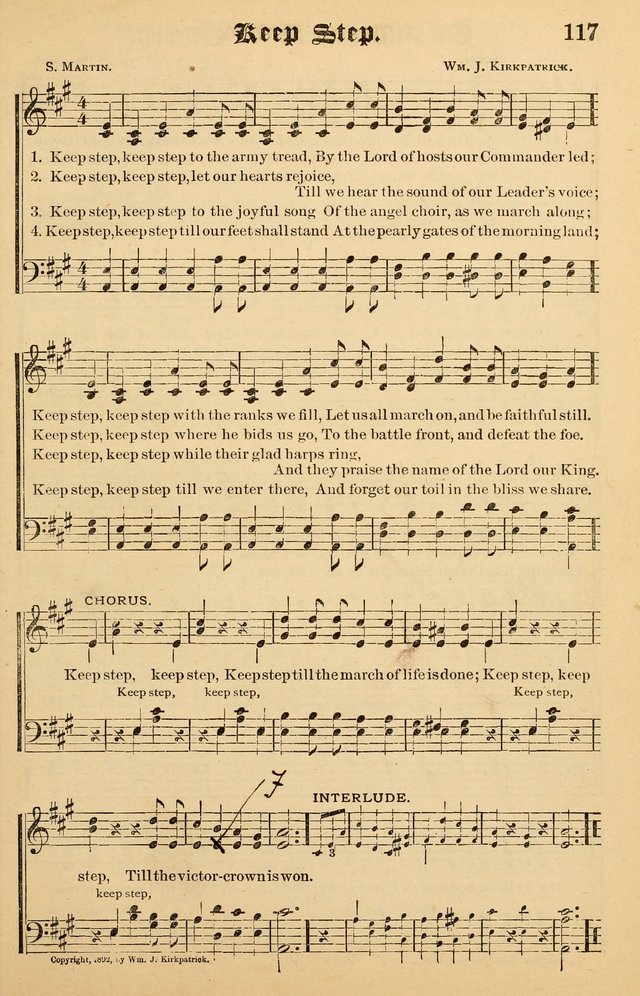 Junior Songs: a collection of sacred hymns and songs; for use in meetings of junior societies, Sunday Schools, etc. page 117