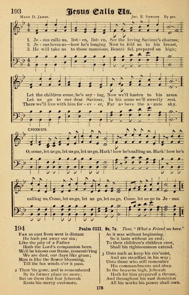 Junior Songs: a collection of sacred hymns and songs; for use in meetings of junior societies, Sunday Schools, etc. page 174