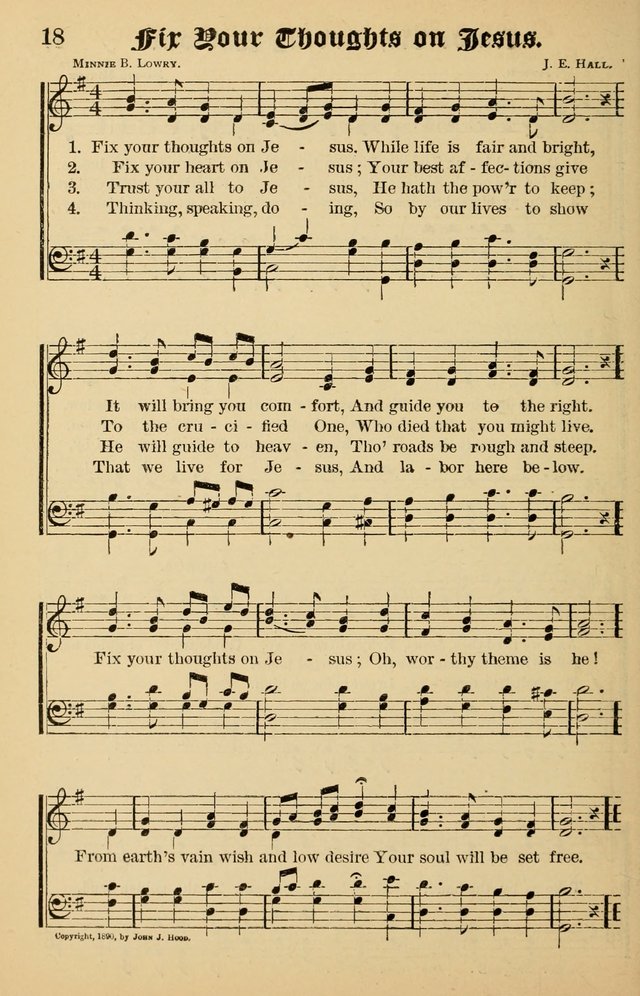 Junior Songs: a collection of sacred hymns and songs; for use in meetings of junior societies, Sunday Schools, etc. page 18