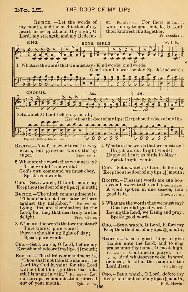 Junior Songs: a collection of sacred hymns and songs; for use in meetings of junior societies, Sunday Schools, etc. page 185