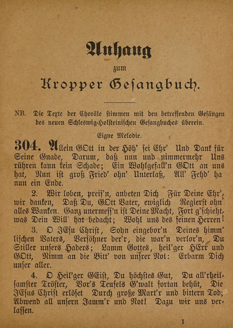 Kropper Gesang- und Liederbuch: (4. ed) page 291