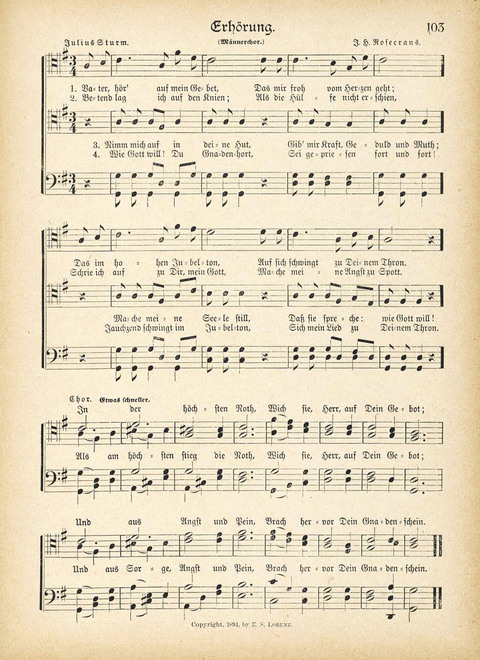 Lob und Ehre: eine Sammlung neuer Chorgesänge, für den Gebrauch Gemischter Kirchen-Chöre. Nach amerikanischen Quellen page 103