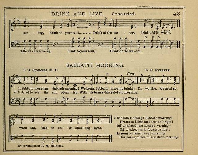 Light and Life: a collection of new hymns and tunes for sunday schools, prayer meetings, praise meetings and revival meetings page 43