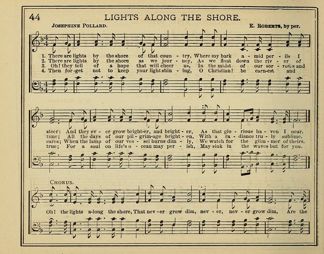 Light and Life: a collection of new hymns and tunes for sunday schools, prayer meetings, praise meetings and revival meetings page 44