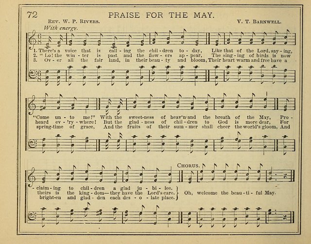 Light and Life: a collection of new hymns and tunes for sunday schools, prayer meetings, praise meetings and revival meetings page 72