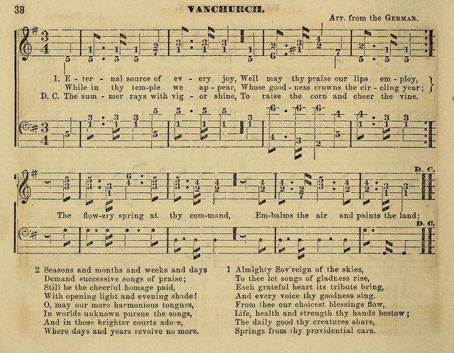 The Little Minstrel: a collection of songs and music, with lessons of instruction, mathematically arranged plan of notation page 38