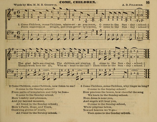 The Little Minstrel: a collection of songs and music, with lessons of instruction, mathematically arranged plan of notation page 95