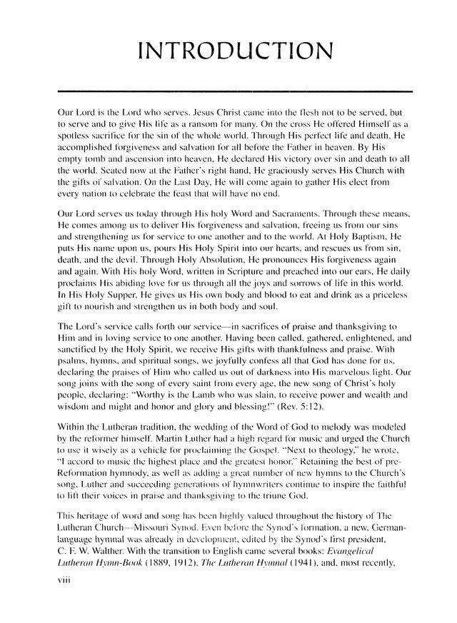 Lutheran Service Book page vi