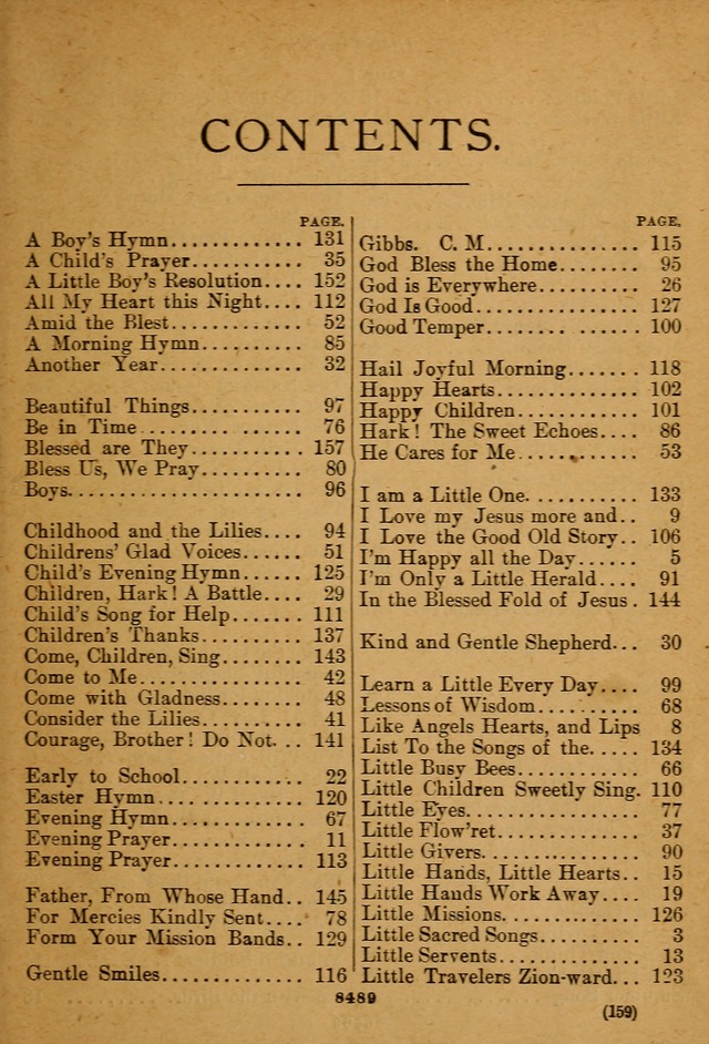 Little Sacred Songs: for Little Singers of the primary department of the Sunday school, and for Kindergartens and the home page 159