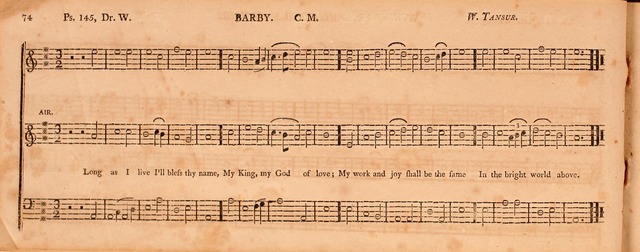 The Middlesex Collection of Church Music: or, ancient psalmody revived: containing a variety of psalm tunes, the most suitable to be used in divine service (2nd ed. rev. cor. and enl.) page 74