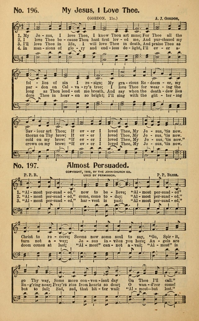 Make Christ King: a selection of high class gospel music for use in general worship and special evangelistic meetings page 198