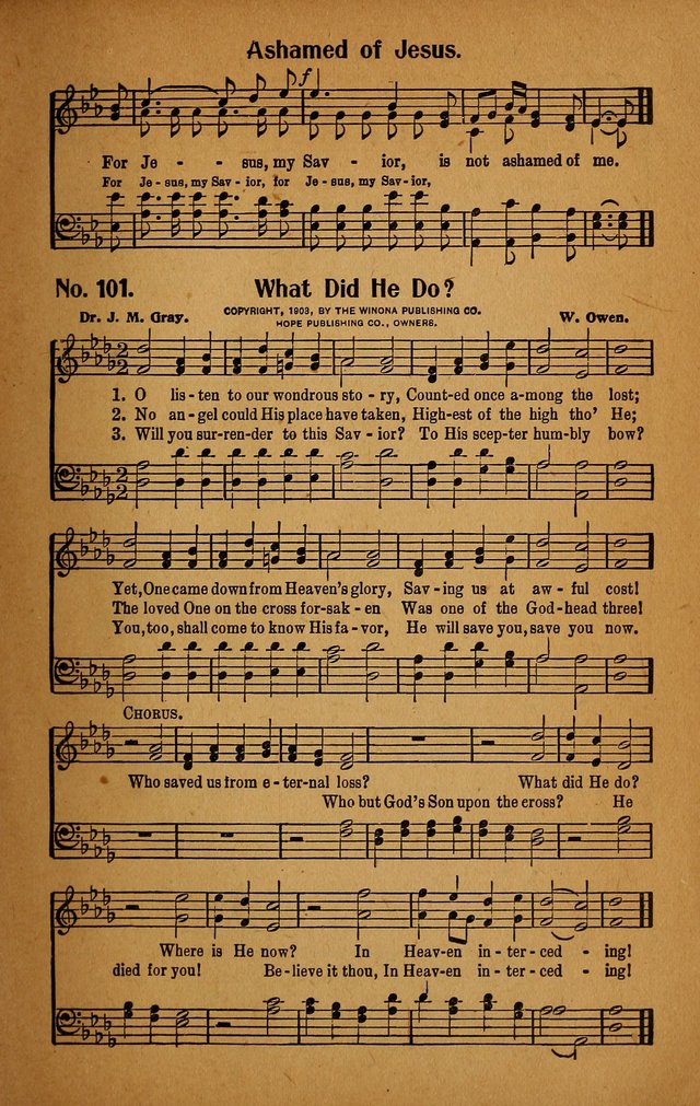 Make Christ King. Combined: a selection of high class gospel hymns for use in general worship and special evangelistic meetings page 102