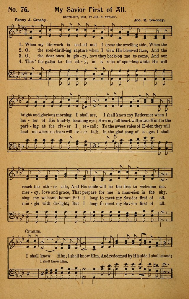Make Christ King. Combined: a selection of high class gospel hymns for use in general worship and special evangelistic meetings page 77