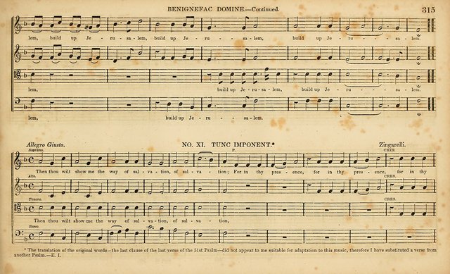 The Mozart Collection of Sacred Music: containing melodies, chorals, anthems and chants, harmonized in four parts; together with the celebrated Christus and Miserere by ZIngarelli page 315