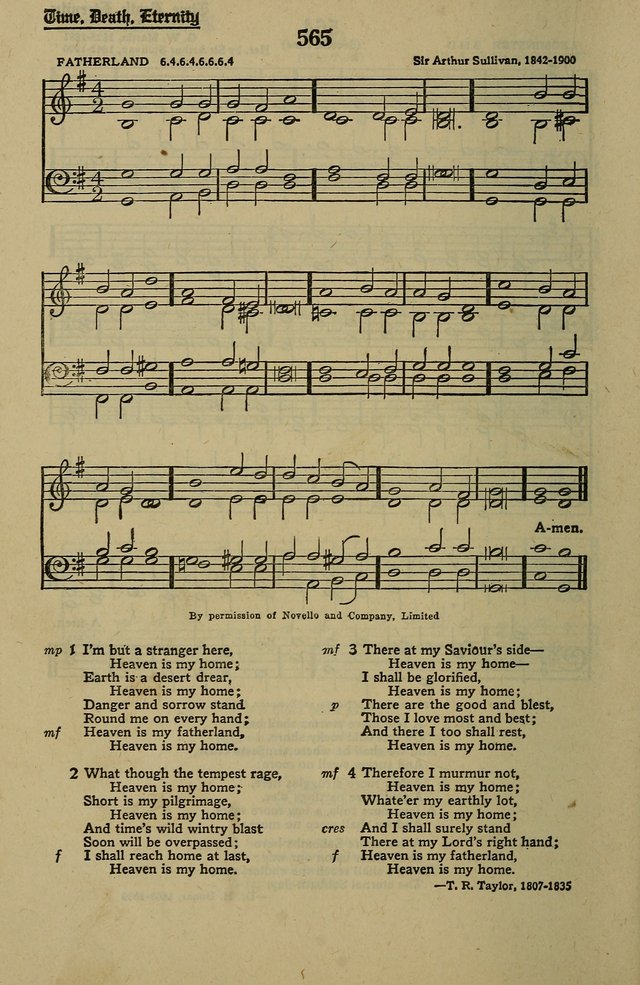 Methodist Hymn and Tune Book: official hymn book of the Methodist Church page 616