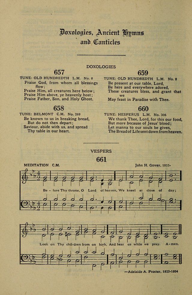 Methodist Hymn and Tune Book: official hymn book of the Methodist Church page 730