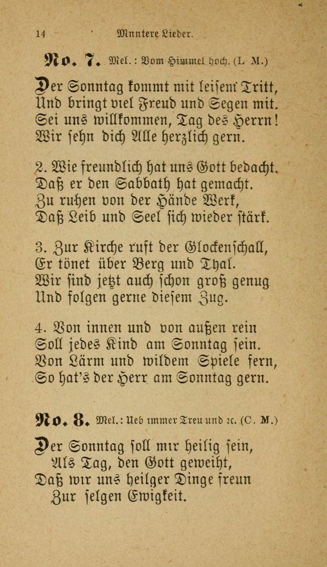 Muntere Lieder: Eine Sammlung der beliebtesten und brauchbarsten Gesänge für Sonntagsschulen und andere christlichen Versammlungen. 3. Aufl. page 19
