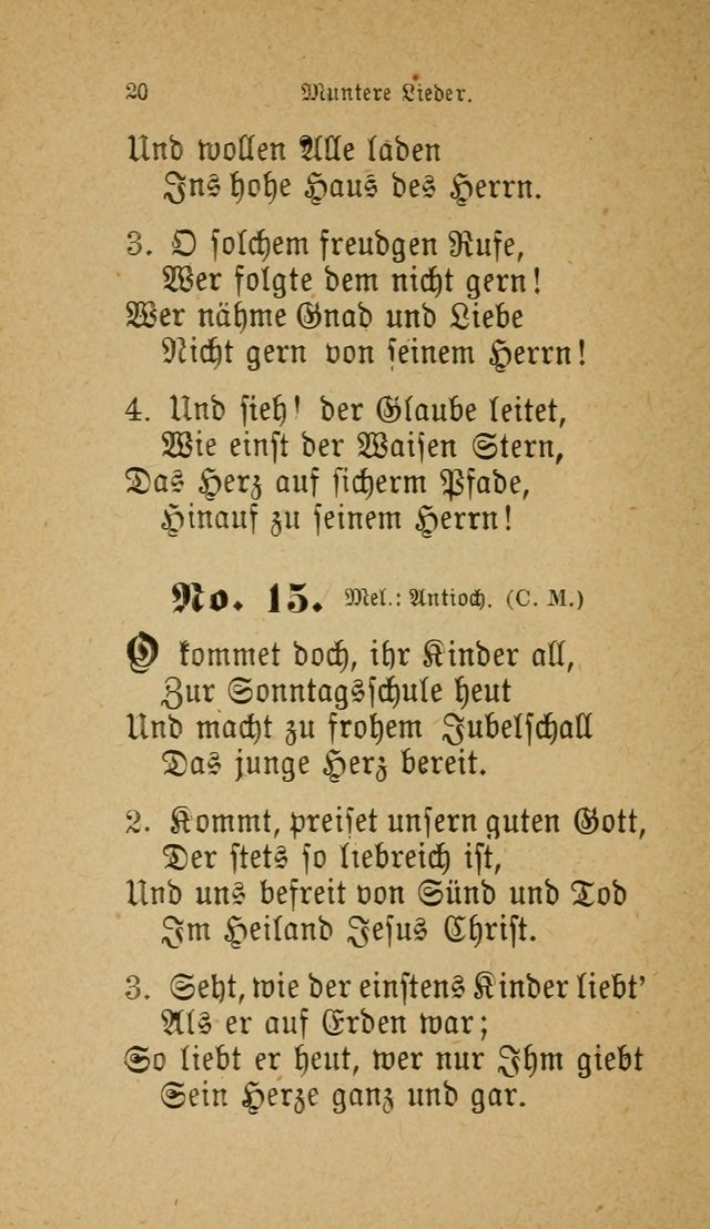 Muntere Lieder: Eine Sammlung der beliebtesten und brauchbarsten Gesänge für Sonntagsschulen und andere christlichen Versammlungen. 3. Aufl. page 25