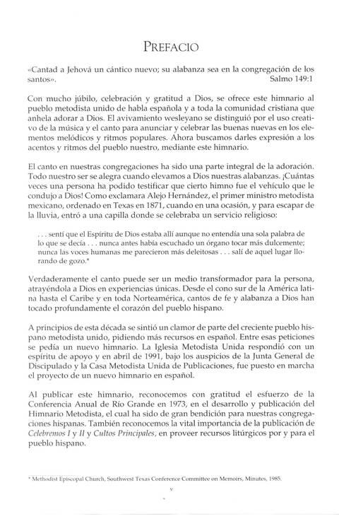 Mil Voces para Celebrar: Himnario Metodista page iii