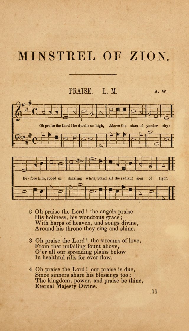 The Minstrel of Zion: a book of religious songs, accompanied with appropriate music, chiefly original page 11