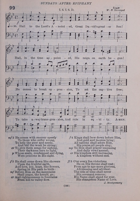 The New Hymnal: as authorized and approved for use by the general convention of the protestant episcopal church in the United States of America in the year of our Lord 1916; together with the ... page 105