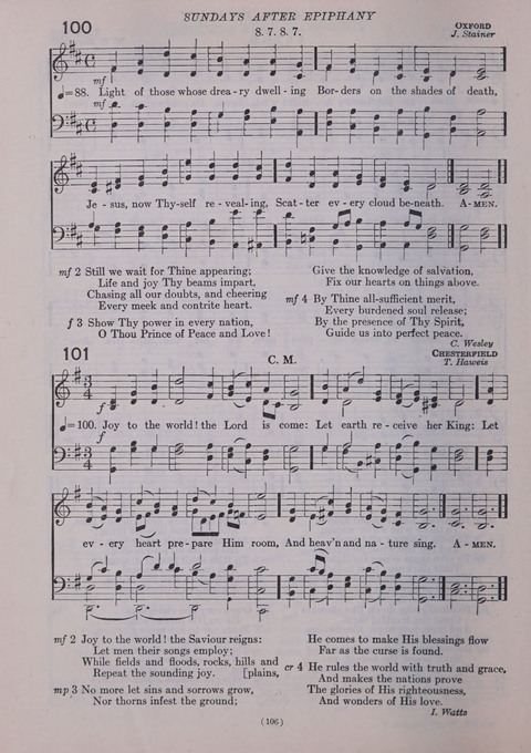 The New Hymnal: as authorized and approved for use by the general convention of the protestant episcopal church in the United States of America in the year of our Lord 1916; together with the ... page 106
