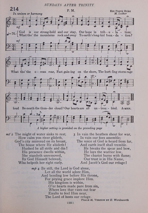 The New Hymnal: as authorized and approved for use by the general convention of the protestant episcopal church in the United States of America in the year of our Lord 1916; together with the ... page 233