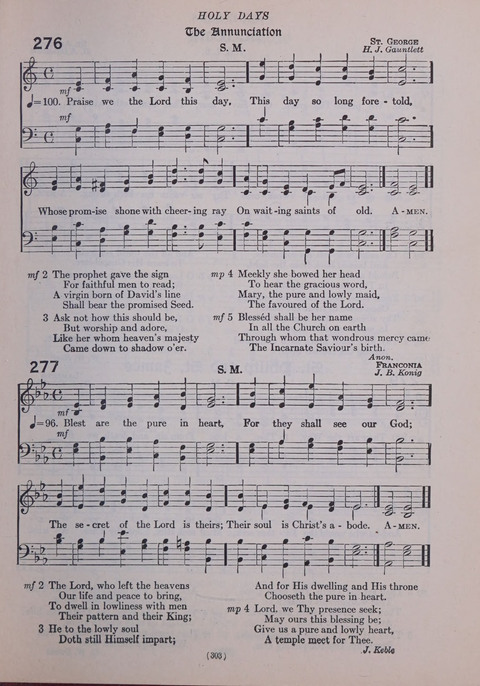 The New Hymnal: as authorized and approved for use by the general convention of the protestant episcopal church in the United States of America in the year of our Lord 1916; together with the ... page 303