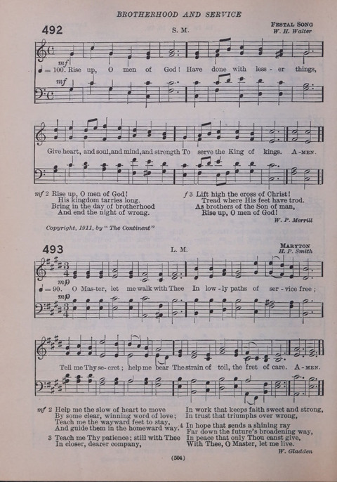 The New Hymnal: as authorized and approved for use by the general convention of the protestant episcopal church in the United States of America in the year of our Lord 1916; together with the ... page 504