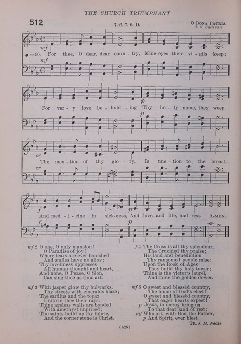 The New Hymnal: as authorized and approved for use by the general convention of the protestant episcopal church in the United States of America in the year of our Lord 1916; together with the ... page 526