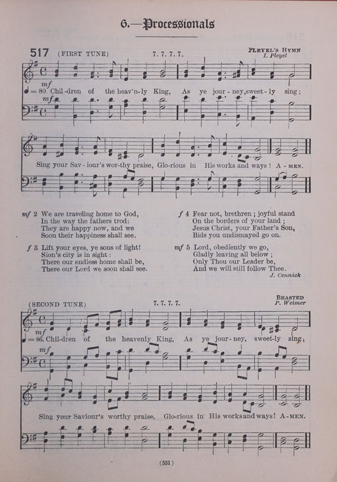The New Hymnal: as authorized and approved for use by the general convention of the protestant episcopal church in the United States of America in the year of our Lord 1916; together with the ... page 531
