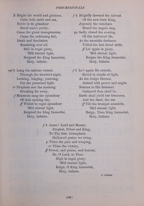 The New Hymnal: as authorized and approved for use by the general convention of the protestant episcopal church in the United States of America in the year of our Lord 1916; together with the ... page 535