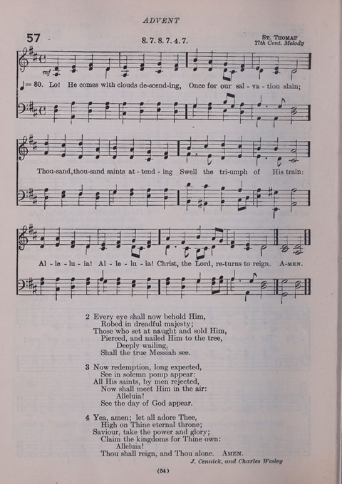 The New Hymnal: as authorized and approved for use by the general convention of the protestant episcopal church in the United States of America in the year of our Lord 1916; together with the ... page 54