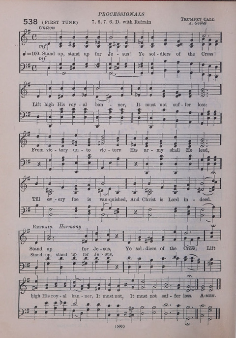 The New Hymnal: as authorized and approved for use by the general convention of the protestant episcopal church in the United States of America in the year of our Lord 1916; together with the ... page 566