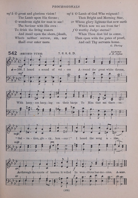 The New Hymnal: as authorized and approved for use by the general convention of the protestant episcopal church in the United States of America in the year of our Lord 1916; together with the ... page 573