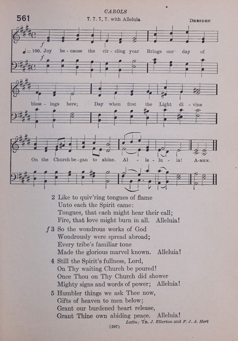 The New Hymnal: as authorized and approved for use by the general convention of the protestant episcopal church in the United States of America in the year of our Lord 1916; together with the ... page 597
