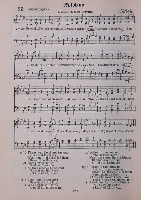 The New Hymnal: as authorized and approved for use by the general convention of the protestant episcopal church in the United States of America in the year of our Lord 1916; together with the ... page 96
