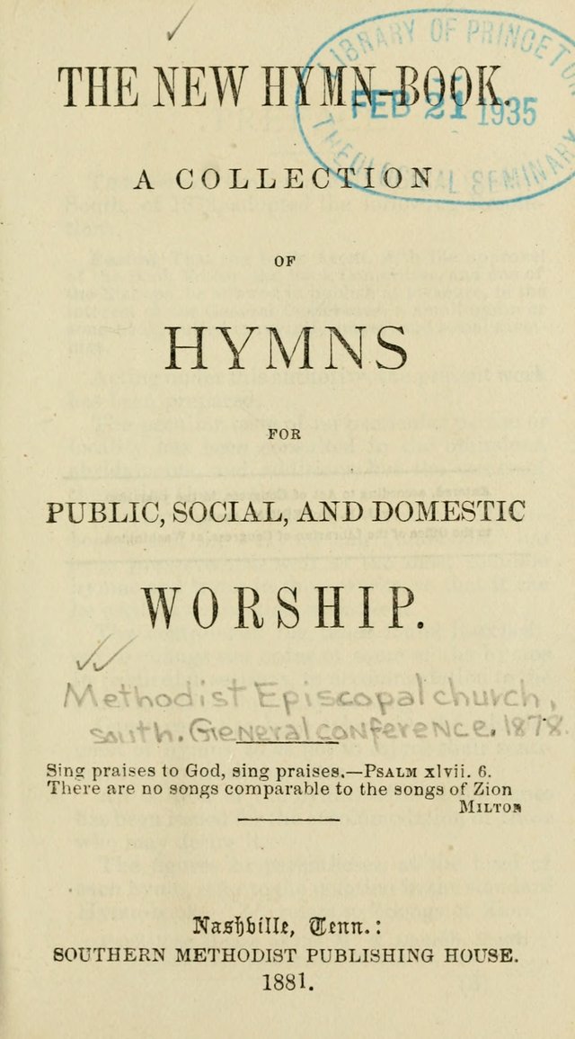 The New Hymn Book: a Collection of Hymns for Public,                       Social, and Domestic Worship page 6
