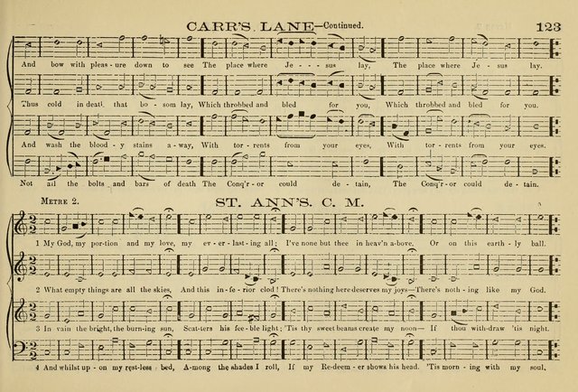 The New Harmonia Sacra: a compilation of genuine church music comprising a great variety of metres, harmonized for four voices (Eighteenth Edition) page 84