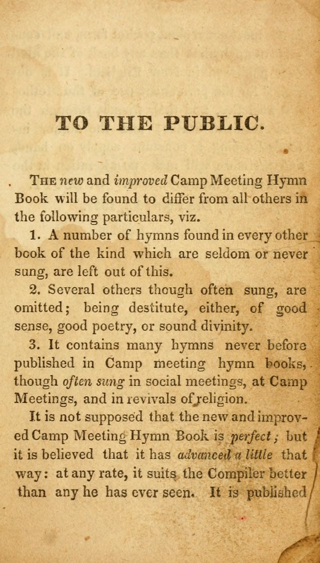 The New and Improved Camp Meeting Hymn Book: being a choice selection of hymns from the most approved authors. Designed to aid in the public and private devotions of Christians page 10
