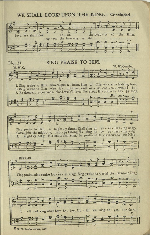 New Perfect Praise: for Sunday-schools, singing-schools, revivals, conventions and general use in Christian work and worship page 31