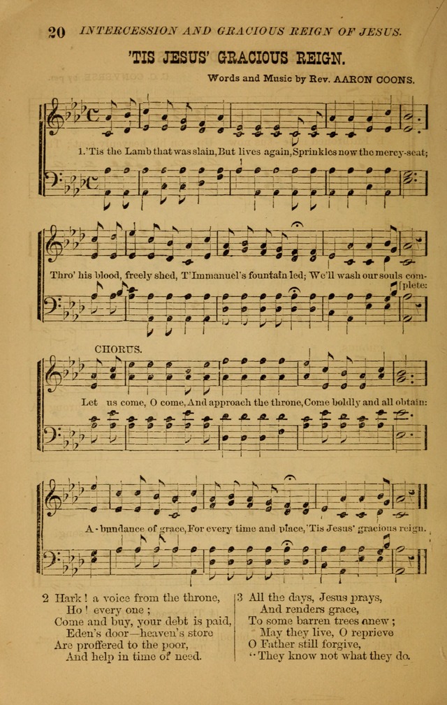 The New Song: consisting of very choice notes of redemption, embracing new original,and also selcted songs, appropriate for prayer and revivial meetings page 20