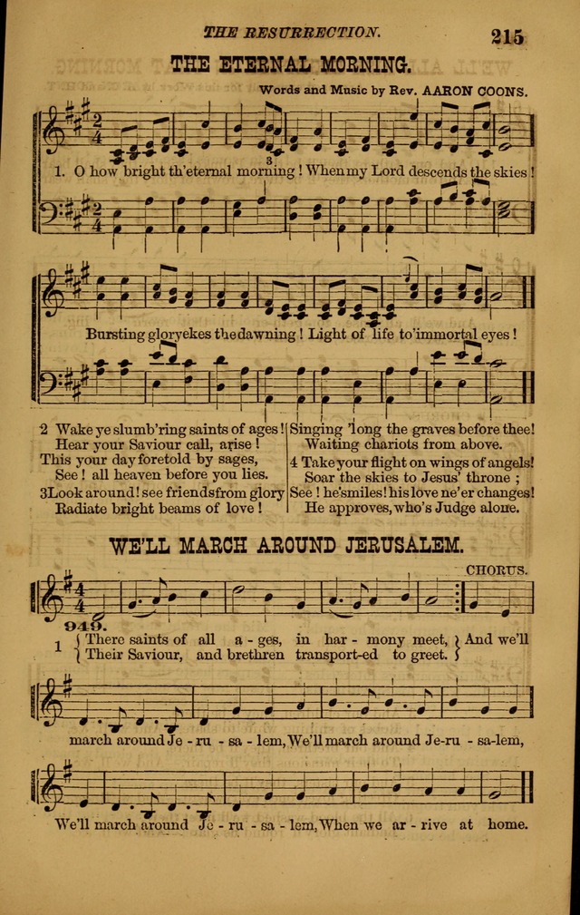 The New Song: consisting of very choice notes of redemption, embracing new original,and also selcted songs, appropriate for prayer and revivial meetings page 215