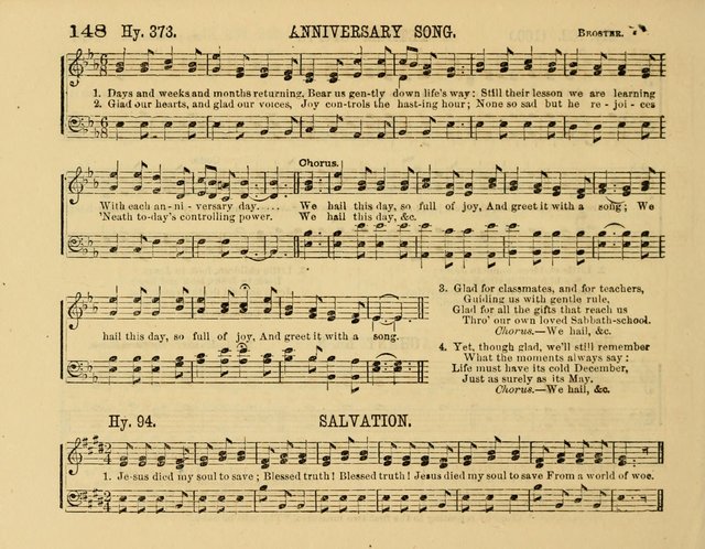 The New Sabbath School Hosanna: enlarged and improved: a choice collection of popular hymns and tunes, original and selected: for the Sunday school and the family circle... page 148