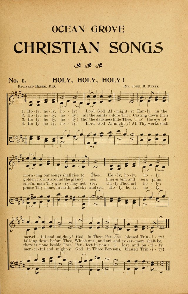 Ocean Grove Christian Songs: "The Big Little Book" page 1