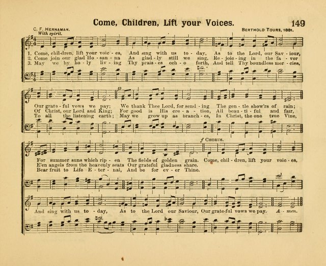 Our Song Book: a collection of songs selected and edited expressly for the Sunday School of the First Baptist Peddie Memorial Church, Newark, N. J. page 148