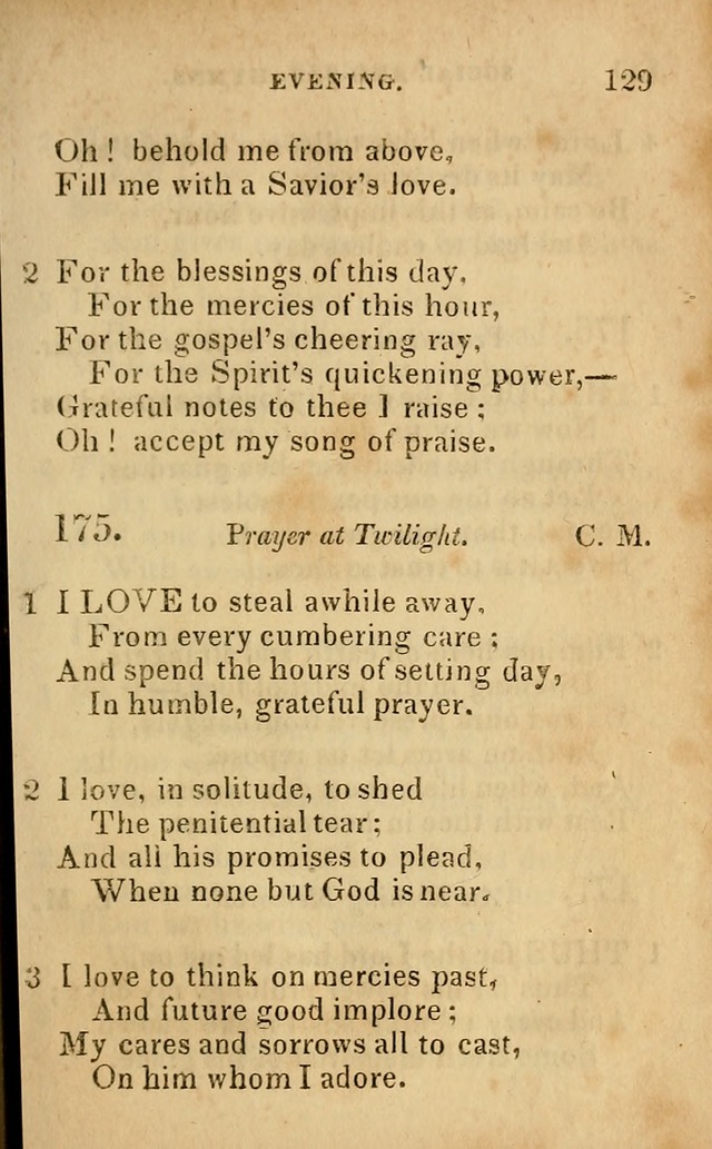 Oberlin social & sabbath school hymn book page 129