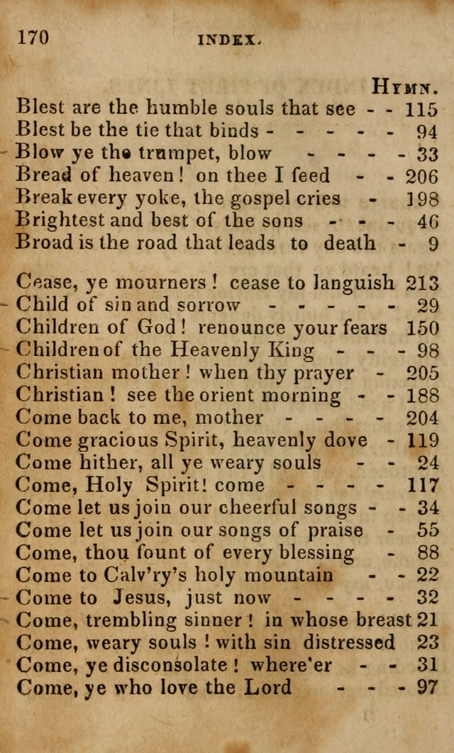 Oberlin social & sabbath school hymn book page 170